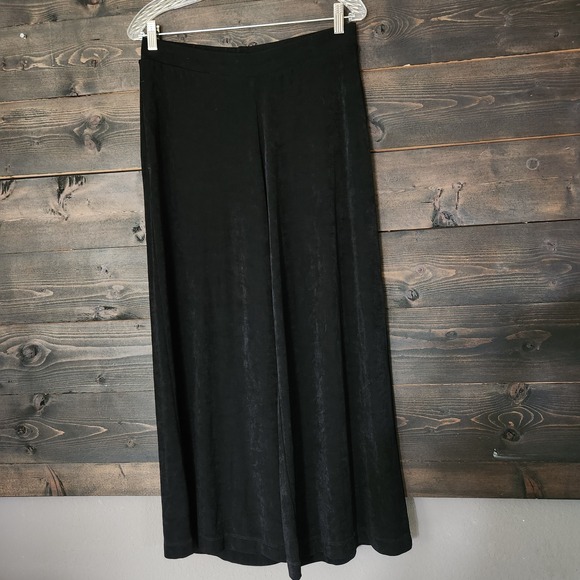 Chico's Traveler Slinky Wide Leg Palazzo Pants Womens 1 M 8 Crop (30x23) Black - Picture 11 of 11